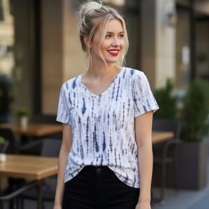 Sonoma  Cotton Tie dye V neck Everyday Tee